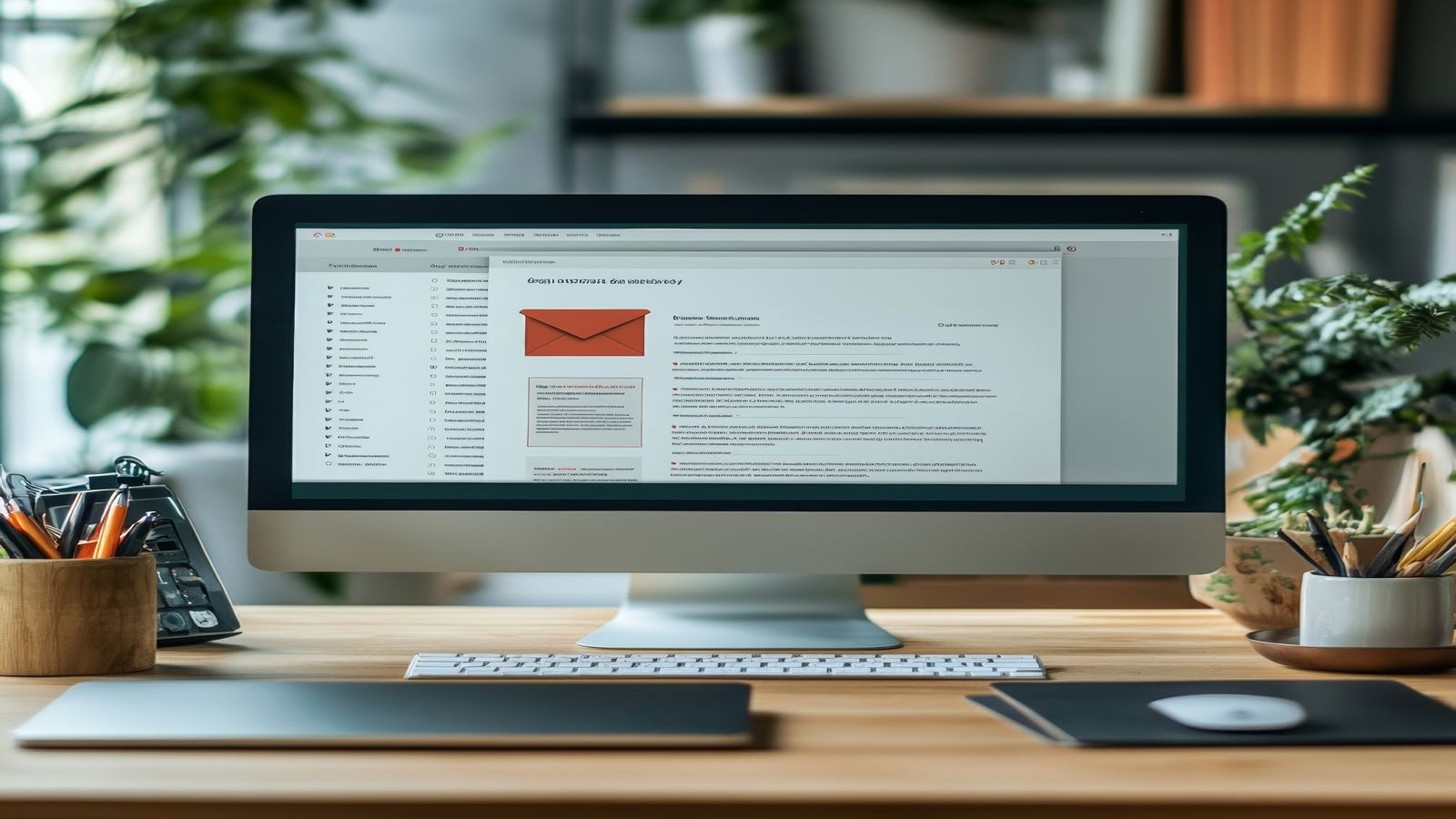 Painel de gerenciamento de email com caixas organizadas por funcao