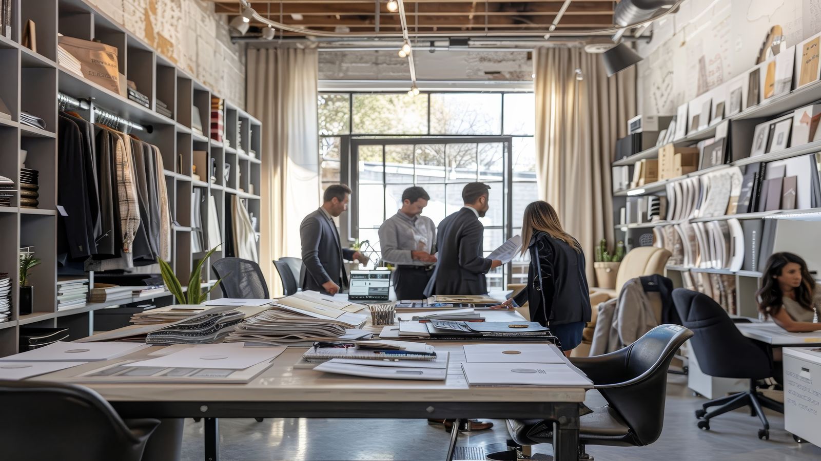 Mesa de trabalho com documentos de planejamento de site